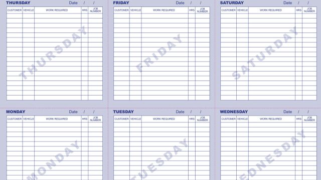 Workshop Loading Charts