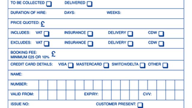 Rental Booking Forms
